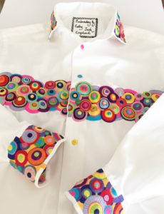 Machine embroidered shirt. Cathy Jack Coupland